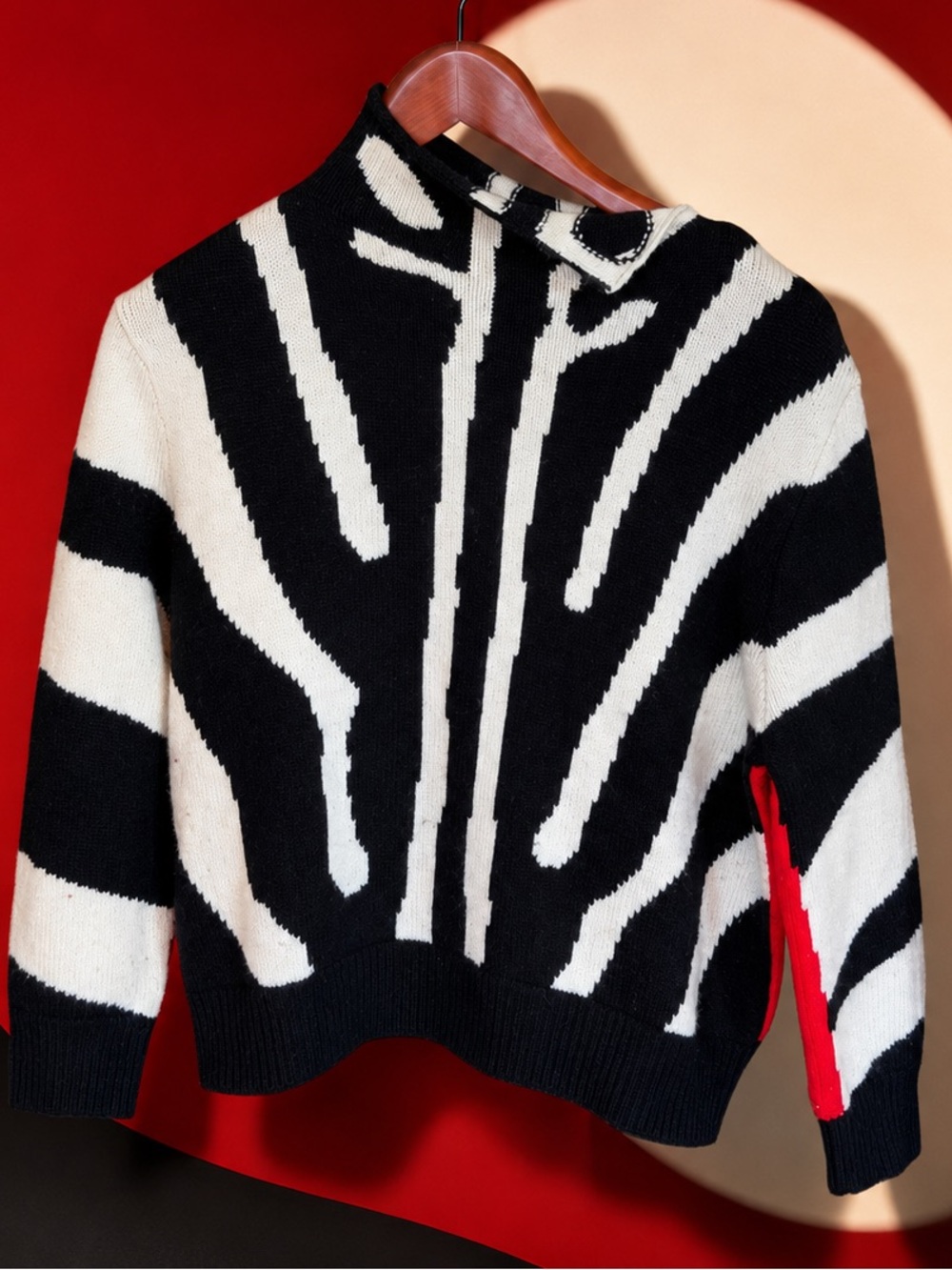 Carolina Herrera Zebra Stripe Wool Cashmere Sweater